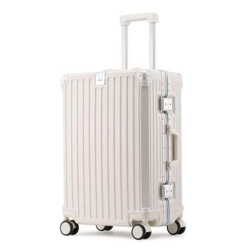 PC-Polycarbonate Suitcase with password lock & with USB interface & waterproof Polyester & ABS & TPE-Thermoplastic Elastomer & Aluminium Alloy striped PC