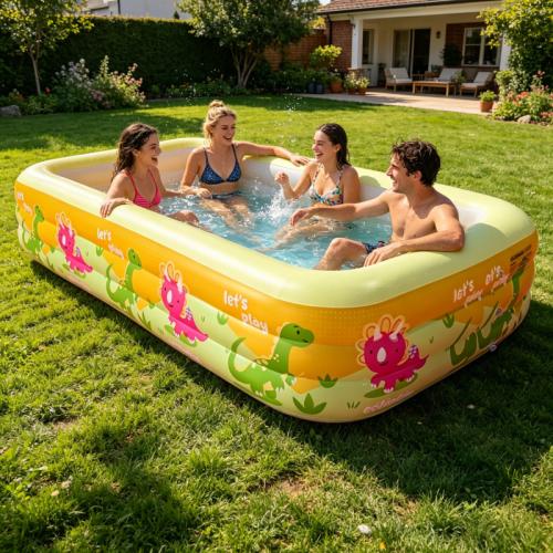 PVC foldable Inflatable Pool thickening printed Cartoon yellow PC