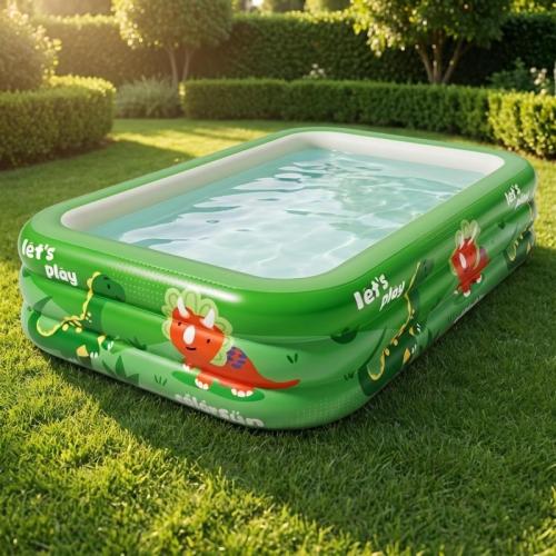PVC foldable Inflatable Pool thickening printed Cartoon green PC