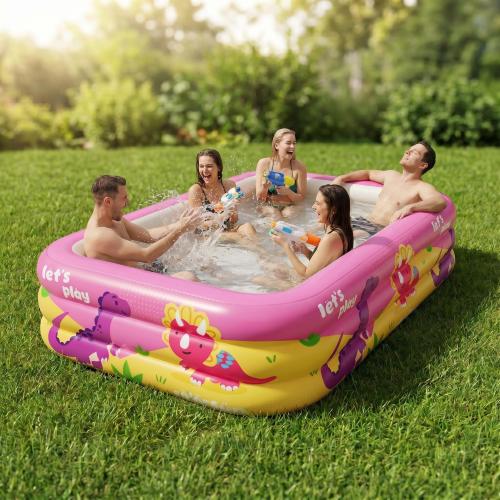PVC foldable Inflatable Pool thickening printed Cartoon pink PC