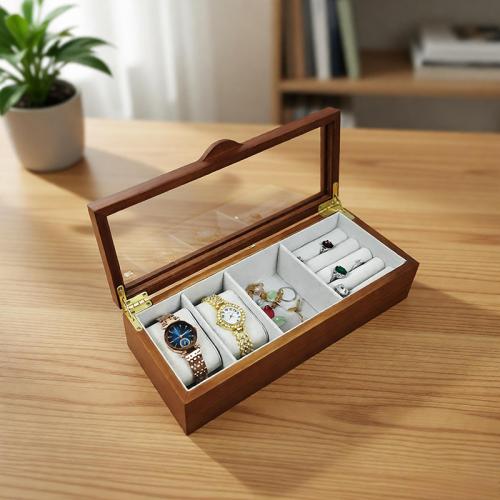 Massive Wood Aufbewahrungsbox,  Glas & Leinen,  Stück