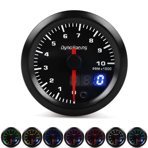 2inch 52mm Car Tachometer Gauge Digital Pointer LED 0-10000 RPM Speed Meter 7 Color