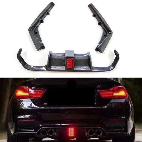 For BMW M3M4 F80F82 Rear Lip Matte Black with light