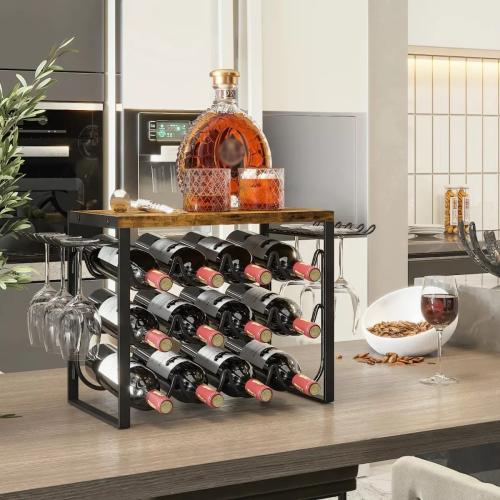 Eisen Wein-Rack, Schwarz,  Stück