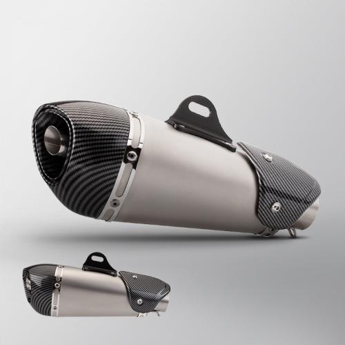 Universal Bike Exhaust Muffler 51mm Slip On Carbon Fiber Tip Performance Silencer Deep Sound