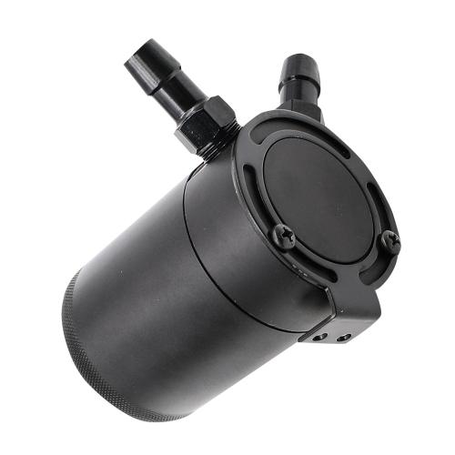 Oil Catch Can Baffled Aluminum 2 Port 300ml Breathable Reservoir Engine Waste Oil Separator Fuel Tank