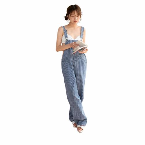 Polyester & Katoen Vrouwen Suspender Broeken Striped Blauwe : stuk
