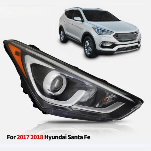 For 2017-2018 Hyundai Santa Fe Sport Right Headlight Halogen W/LED Bar