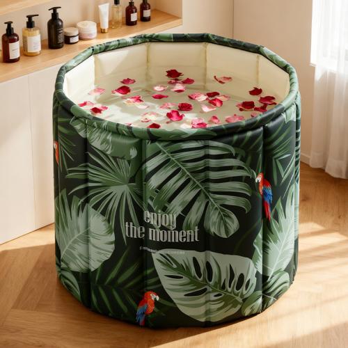 Pvc Klappbadewanne, Gedruckt, Blattmuster, Grün, Stück