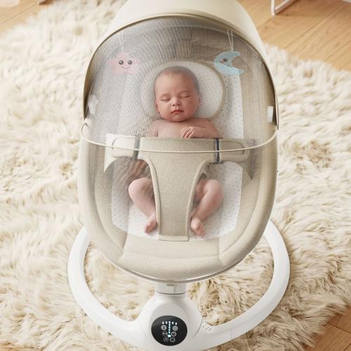 High Carbon Steel & Engineering Plastics & Polyester Electric & foldable & Multifunction Baby Rocker adjustable PC