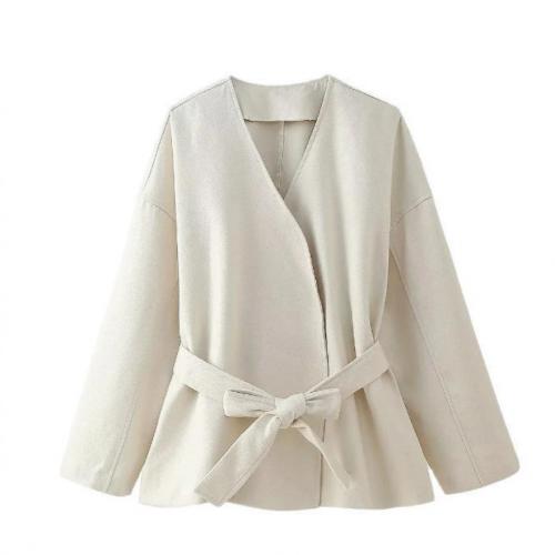 Tissé Manteau femmes Solide Blanc pièce