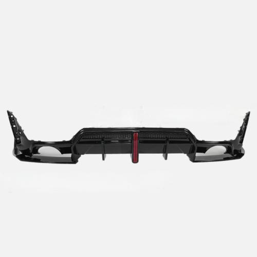 For BMW G20 LCI 330i M340I 2023-2026 Gloss Blackl Rear Bumper Diffuser With LED