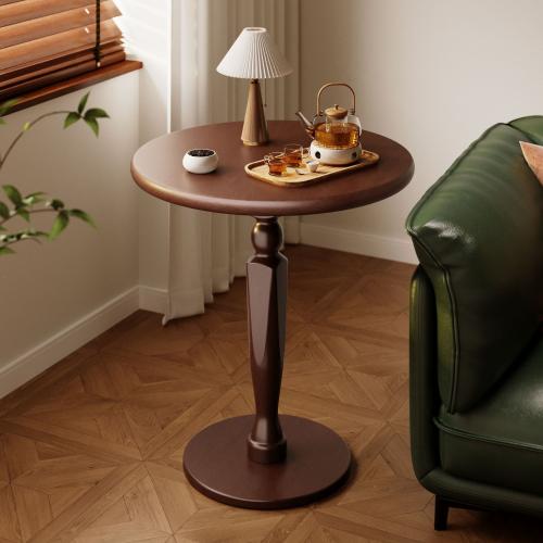 Madera maciza Mesa auxiliar, marrón, trozo