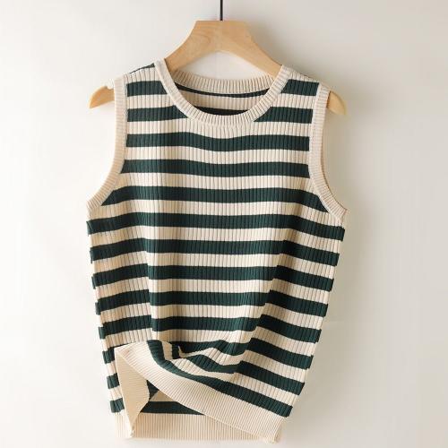 Viscose-vezel Tanktop Gebreide Striped meer kleuren naar keuze stuk