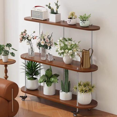 Houten & Rvs Bloemrek stuk