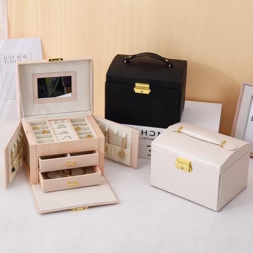 Flannelette (Flannelette) & Hout & PU-leer Sieraden Opslag Case meer kleuren naar keuze stuk