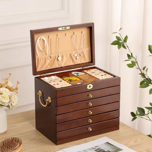 Flannelette (Flannelette) & Hout Sieraden Opslag Case stuk