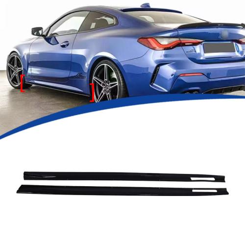 Fits For BMW 4 SERIES G22 G23 SIDE SKIRT EXTENSIONS LIP GLOSS BLACK FULL LENGTH STM