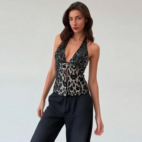 Polyester Camisole Afgedrukt Leopard meer kleuren naar keuze stuk