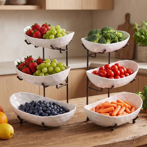 Porcelain & Iron triple layer & easy cleaning Dried Fruit Plate PC