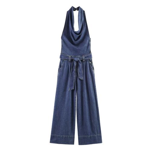 Denim Dlouhá kombinéza Pevné Blu kus