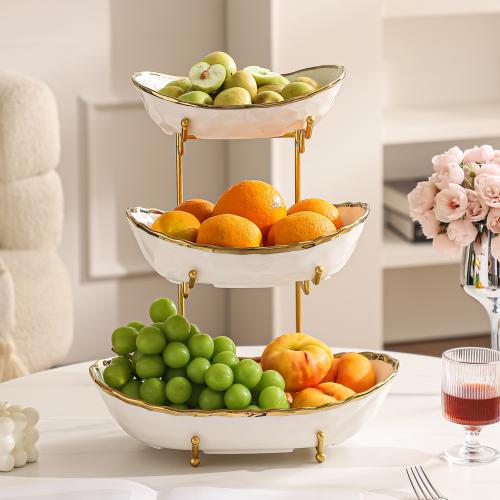Porcelain & Iron triple layer & easy cleaning Dried Fruit Plate detachable PC