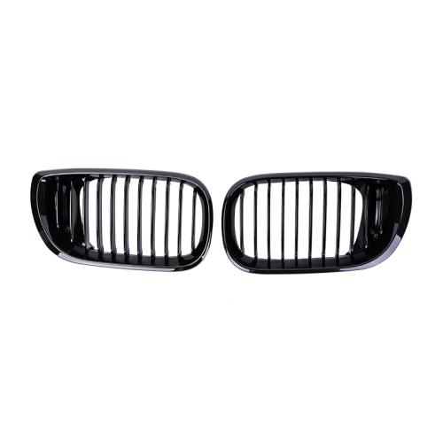 For BMW 3 Series E46 4 Door 2002-2006 Facelift Front Twin Bar Grille Gloss Black