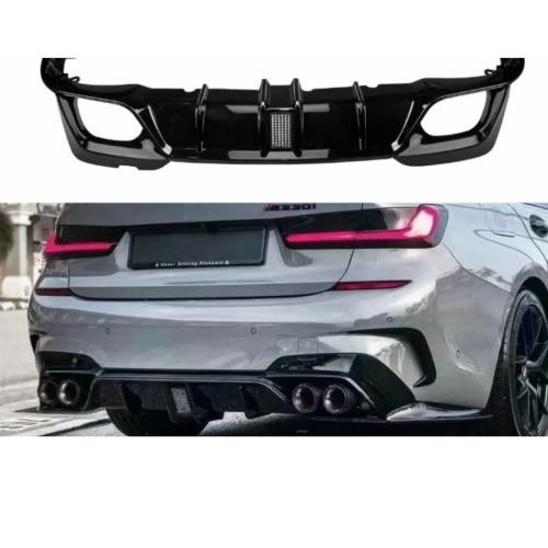 Rear Diffuser Lip Carbon Fiber ABS For 19-22 BMW 3 Series G20 Sport 330i M340i