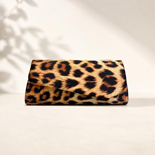 Polyester Clutch Tas Leopard Brown stuk