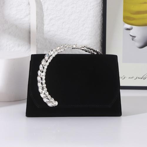 Velours & Polyester Clutch Tas Zwarte stuk