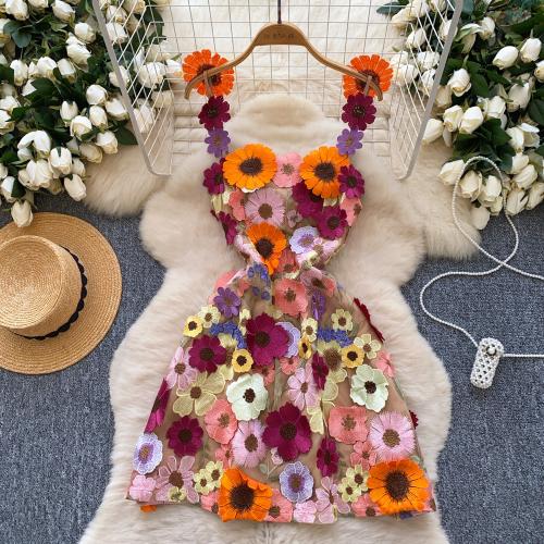 Polyester Slip Kleid, Spitze, Bestickt, Floral, mehr Farben zur Auswahl, Stück