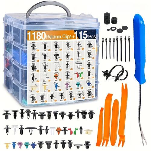 1295Pcs Boxed Buckle Car Buckle Body Universal Fastener Rivet Fender Expansion Screw