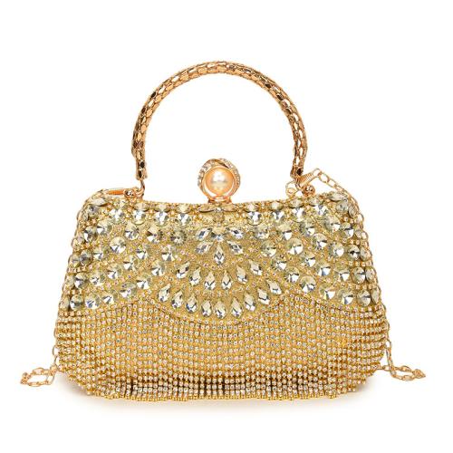 Acrylic Tassels Clutch Bag with chain & with rhinestone Polyester PC