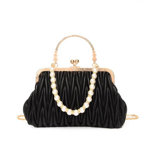 PU Leder Clutch Bag,  Kunststoffperle, mehr Farben zur Auswahl,  Stück