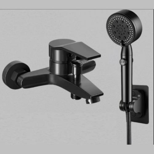Metal & Porcelain warming-and-cooling Shower Set durable PVC stoving varnish black Set