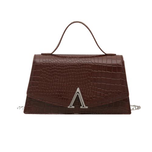 PU Leather Clutch Bag with chain crocodile grain PC