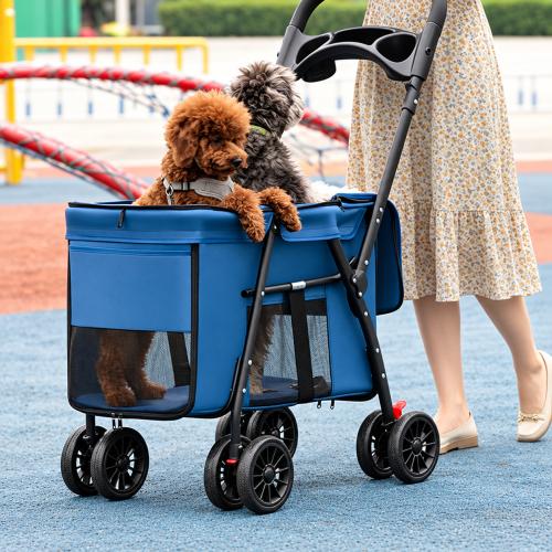 Carbon Staal & Oxford De wandelwagen van het huisdier meer kleuren naar keuze stuk