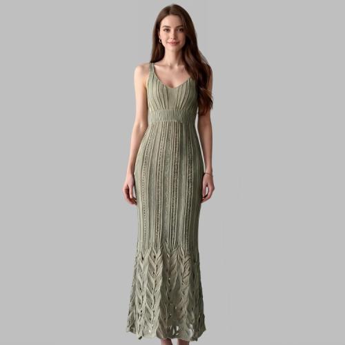 Fibra de viscosa & Poliéster Vestido de resbalón, verde, :, trozo