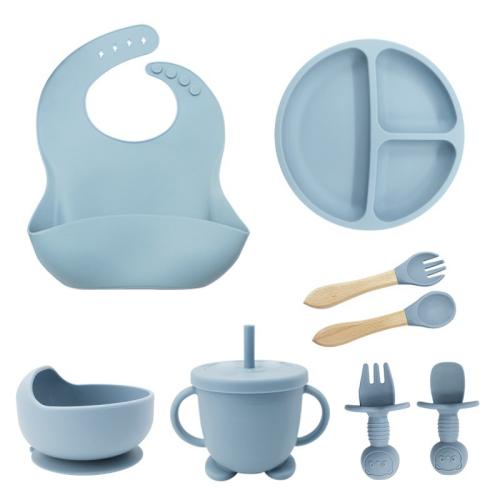 Silicone de qualité alimentaire Ensemble de couverts pour enfants plus de couleurs pour le choix Ensemble
