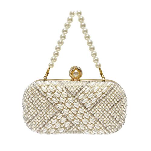Perla de plástico & Poliéster Bolso de embrague, más colores para elegir, trozo
