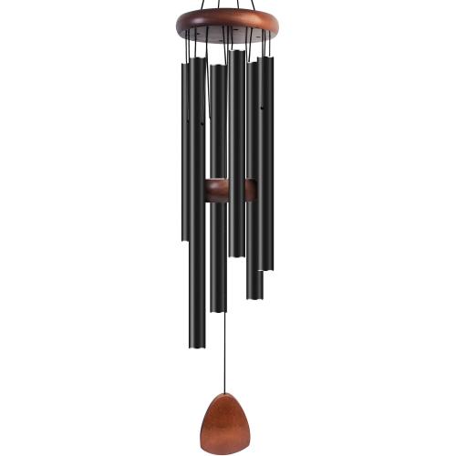 AL-plastic & Houten Windbell Ornamenten Zwarte stuk