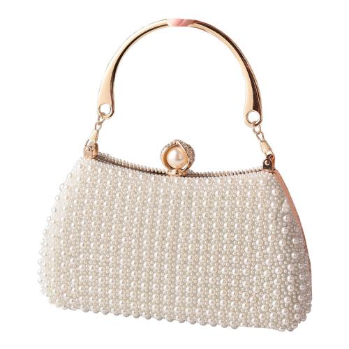 Poliéster Bolso de embrague, Perla de plástico, más colores para elegir, trozo