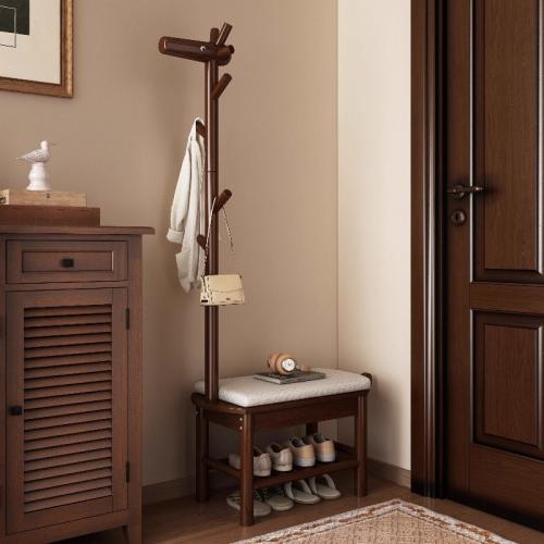 Solid Wood Multifunction Storage Stool durable PC