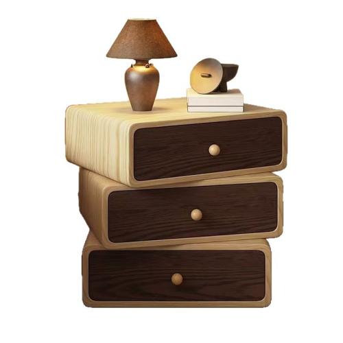Solid Wood Multilayer Bedside Cabinet PC