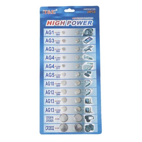 24PCs mixed button battery watch battery car battery 1.55V 3V Electronic