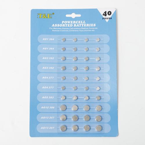 40PCs mixed AG4 13 button cell watch battery car battery 1.55V 3V