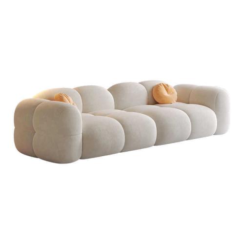 Flannelette & Sponge & Solid Wood Lazy Sofa PC