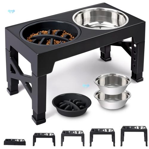 Kunststoff Pet Bowl,  Edelstahl, Schwarz,  Festgelegt