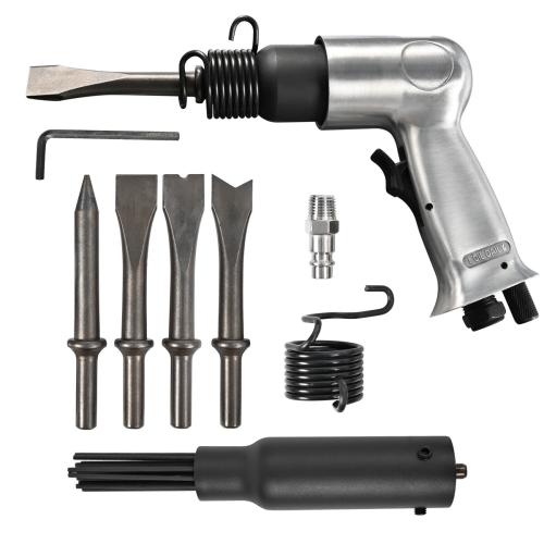 Air Pneumatic Gun Needle Scaler w/ 4 Hammer Chisel Kit Rust Weld & Paint Remover