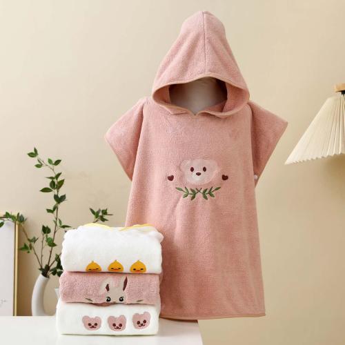 Coral Fleece Absorbent & With Siamese Cap Children Bathrobe thermal PC